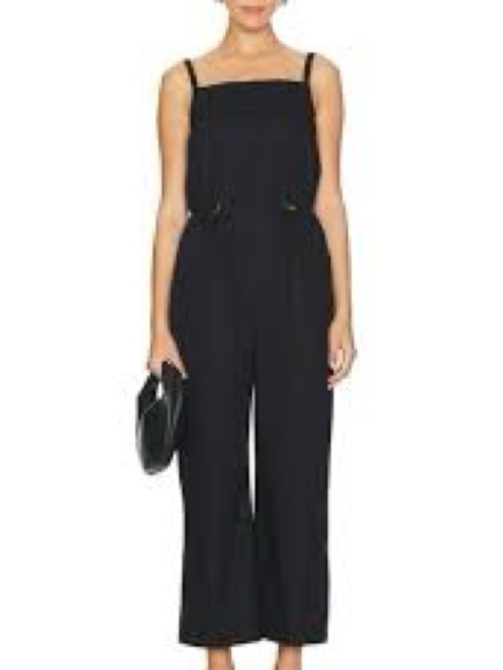 pistola Black Square-Neck Wide-Leg Jumpsuit with Straps